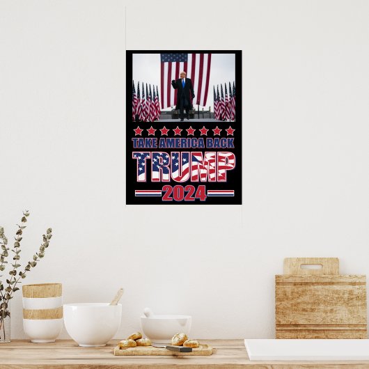Trump 2024 Haal Amerika terug Poster (Keuken)