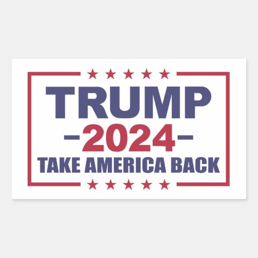 Trump 2024 Haal Amerika terug Rechthoekige Sticker (Voorkant)