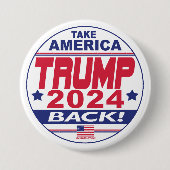Trump 2024 Haal Amerika terug Ronde Button 7,6 Cm (Voorkant)