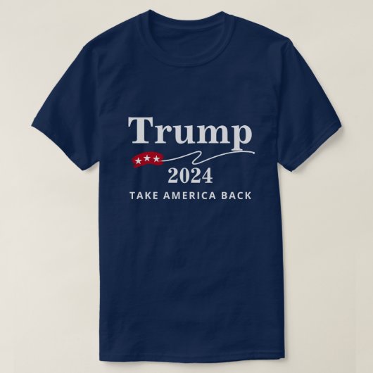 Trump 2024 Haal Amerika terug Rood, Wit en Blauw T-shirt (Design voorkant)