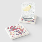 Trump 2024 Haal Amerika terug Stenen Onderzetter (Zijkant)