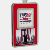 Trump 2024 Haal Amerika terug Verzilverd Omlijst Ornament (Rechts)