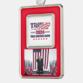 Trump 2024 Haal Amerika terug Verzilverd Omlijst Ornament (Links)
