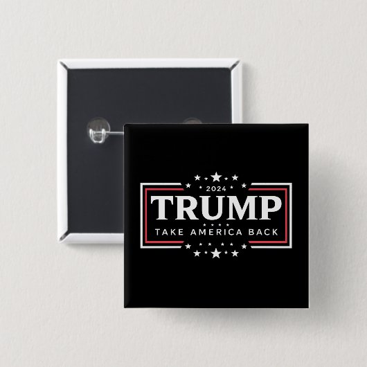 Trump 2024 Haal Amerika terug Vierkante Button 5,1 Cm (Voorkant /achterkant)