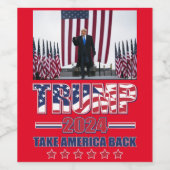 Trump 2024 Haal Amerika terug Wijn Etiket (Enkel label)