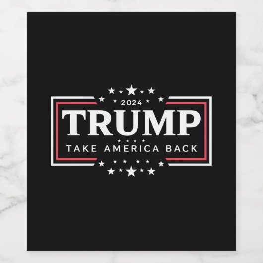 Trump 2024 Haal Amerika terug Wijn Etiket (Enkel label)