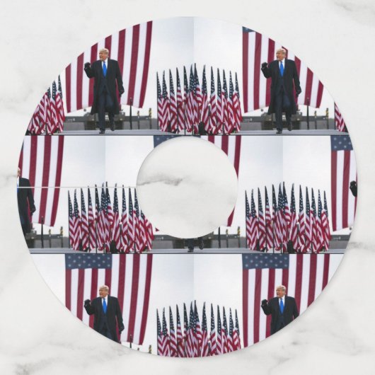 Trump 2024 Haal Amerika terug Wijnglaslabel (Achterkant)