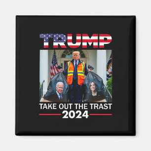 Trump 2024 Haal het Afval Weg Leuk Trump Afval Magneet