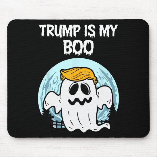 Trump 2024 Haar Grappige Ghost Halloween Boo Muismat (Voorkant)