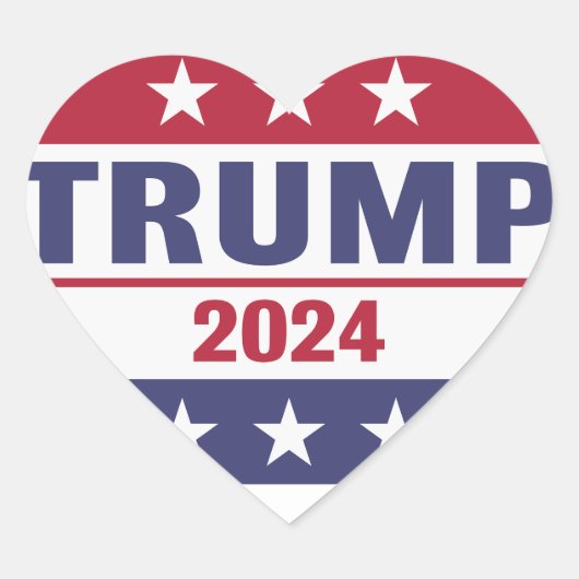 Trump 2024 hart sticker (Voorkant)
