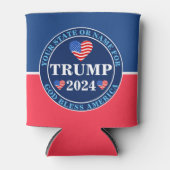 Trump 2024 Harten Patriottische Presidentiële Guy  Blikjeskoeler (Voorkant)