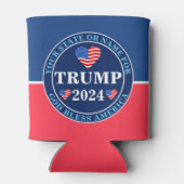 Trump 2024 Harten Patriottische Presidentiële Guy  Blikjeskoeler (Achterkant)