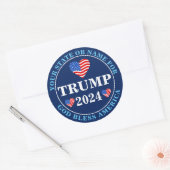 Trump 2024 Hearts Aangepaste presidentsverkiezinge Ronde Sticker (Envelop)