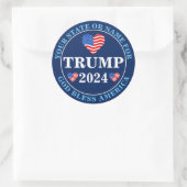 Trump 2024 Hearts Aangepaste presidentsverkiezinge Ronde Sticker (Tas)