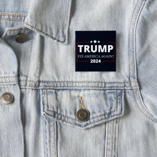 Trump 2024 | Herstel Amerika opnieuw Vierkante Button 5,1 Cm (In situ)