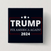 Trump 2024 | Herstel Amerika opnieuw Vierkante Button 5,1 Cm (Voorkant)
