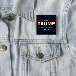 Trump 2024   Herstel Amerika opnieuw Vierkante Button 5,1 Cm