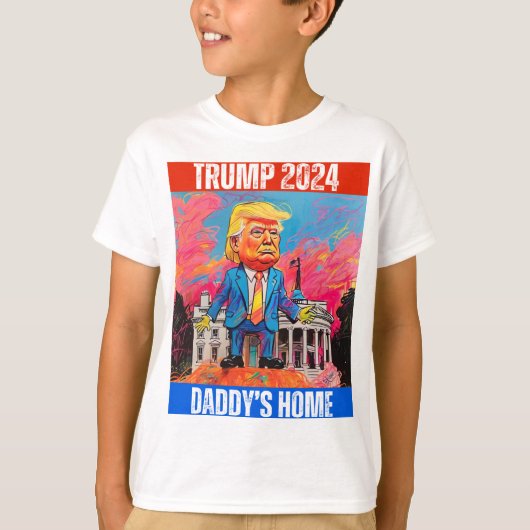 TRUMP 2024 HET HUIS VAN PAPA T-SHIRT (Voorkant)
