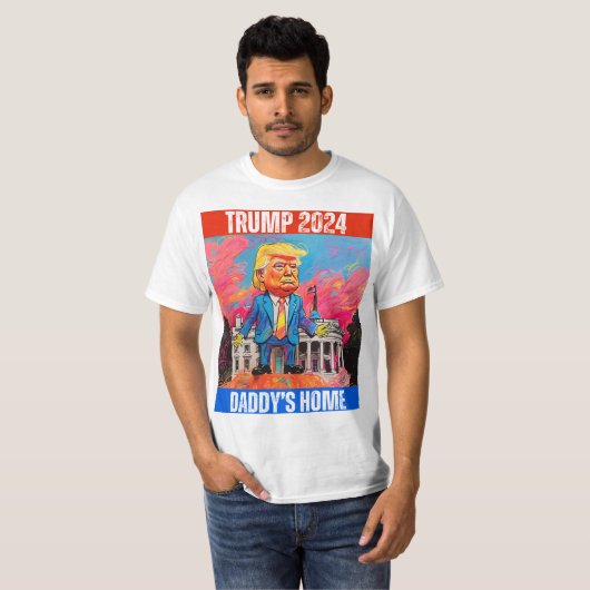 TRUMP 2024 HET HUIS VAN PAPA T-SHIRT (Voorkant volledig)