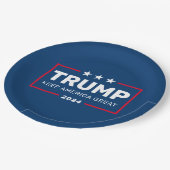Trump 2024 - Houd Amerika groot met sterren Papieren Bordje (Gekanteld)