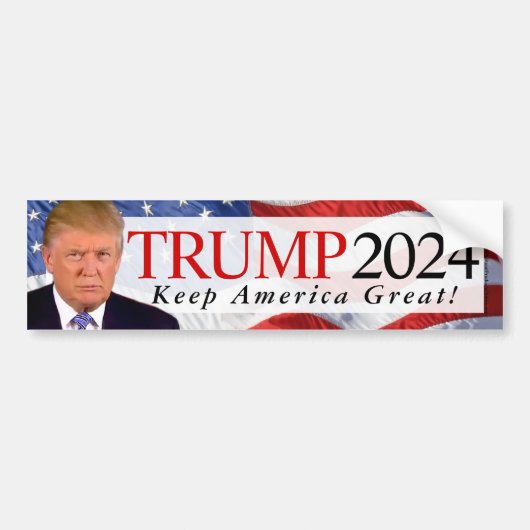 Trump 2024 Houd Amerika Grote Bumpersticker (Voorkant)