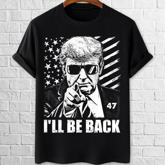 Trump 2024 Ik ben terug 47 met Amerikaanse vlag T-shirt