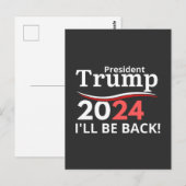 TRUMP 2024 - IK BEN TERUG! BRIEFKAART (Voorkant / Achterkant)