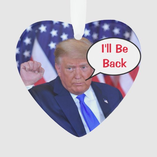 Trump 2024 ik ben terug ornament (voorkant)