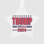 Trump 2024 ik ben terug ornament (achterkant)