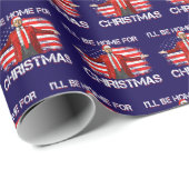 Trump 2024: Ik ben thuis voor de blauwe kerst Cadeaupapier (Rol Hoek)