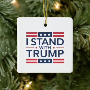 Trump 2024 Ik sta achter Trump Steun President  Keramisch Ornament