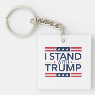 Trump 2024 Ik sta achter Trump steun President Sleutelhanger