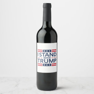 Trump 2024 Ik sta achter Trump steun president Wijn Etiket