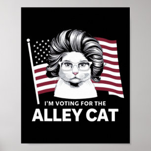 Trump 2024 Ik Stem Op De Zwerfkat Republikein Poster