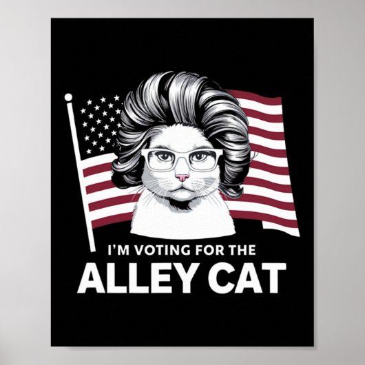 Trump 2024 Ik Stem Op De Zwerfkat Republikein Poster (Voorkant)