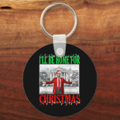 Trump 2024 Ik zal thuis zijn voor Kerstmis Funny T Sleutelhanger (Voorkant)