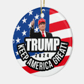 Trump 2024 Keep America Great America Keramisch Ornament (Links)