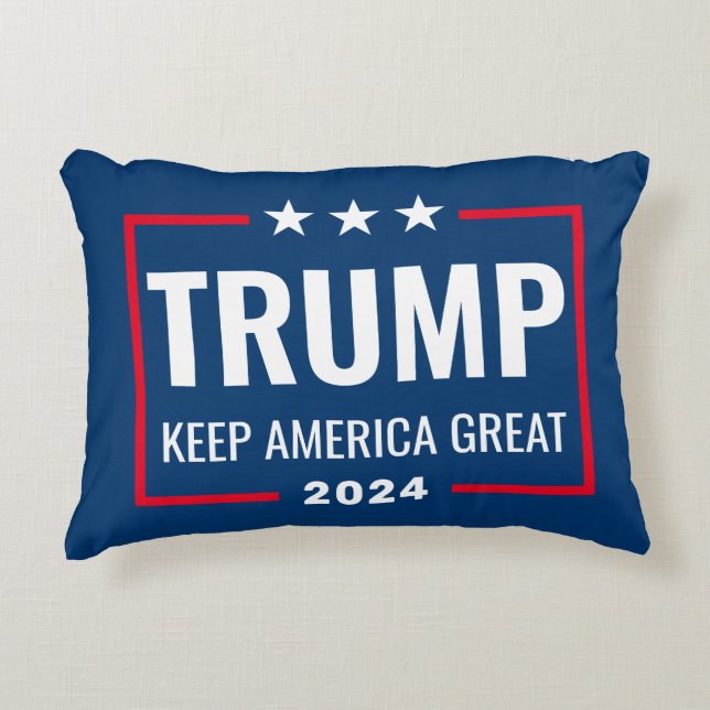 Trump 2024 Keep America Great - blue red Accent Kussen (Voorkant)