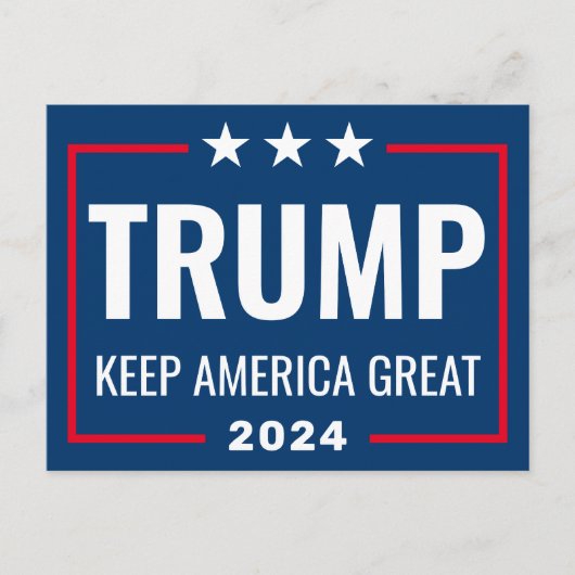Trump 2024 Keep America Great - blue red Briefkaart (Voorkant)