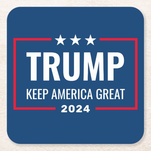 Trump 2024 Keep America Great - blue red Kartonnen Onderzetters (Voorkant)