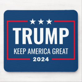 Trump 2024 Keep America Great - blue red Muismat