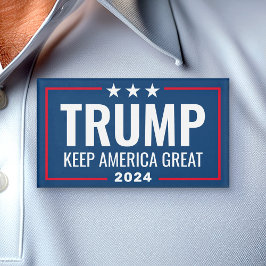 Trump 2024 Keep America Great - blue red Naambadge