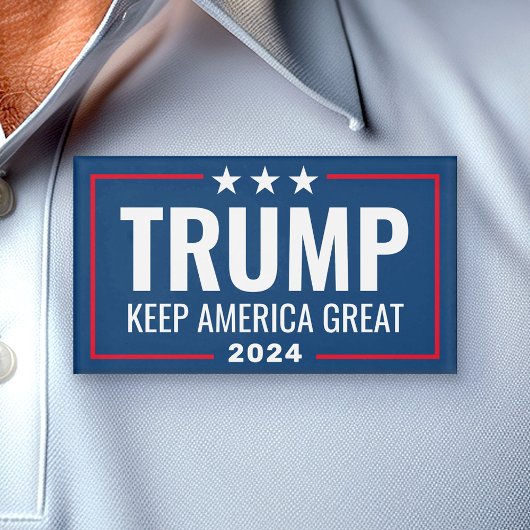 Trump 2024 Keep America Great - blue red Naambadge