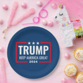Trump 2024 Keep America Great - blue red Papieren Bordje (Feest)