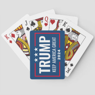 Trump 2024 Keep America Great - blue red Pokerkaarten