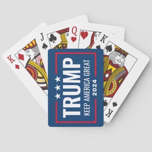 Trump 2024 Keep America Great - blue red Pokerkaarten (Achterkant)