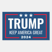 Trump 2024 Keep America Great - blue red Rechthoekige Sticker (Voorkant)