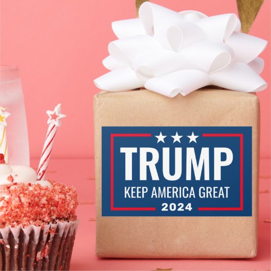 Trump 2024 Keep America Great - blue red Rechthoekige Sticker (Feest)