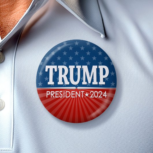 Trump 2024 Keep America Great - blue red Ronde Button 5,7 Cm