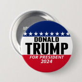 Trump 2024 Keep America Great - blue red Ronde Button 7,6 Cm (Voorkant /achterkant)
